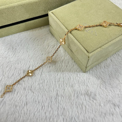 [Vera Jewelry]CLOVER 6 MOTIF DIAMOND LASER BRACELET