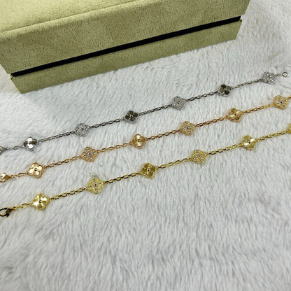 [Vera Jewelry]CLOVER 6 MOTIF DIAMOND LASER BRACELET