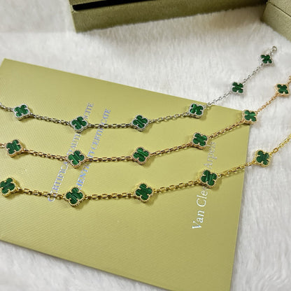 [Vera  Jewelry]CLOVER 6 MOTIF MALACHITE BRACELET