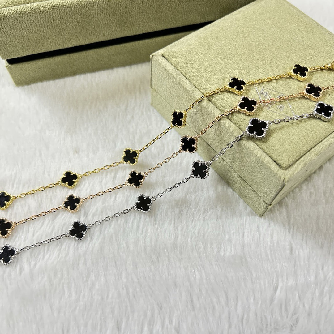 [Vera Jewelry]CLOVER 6 MOTIF  ONYXS BRACELET