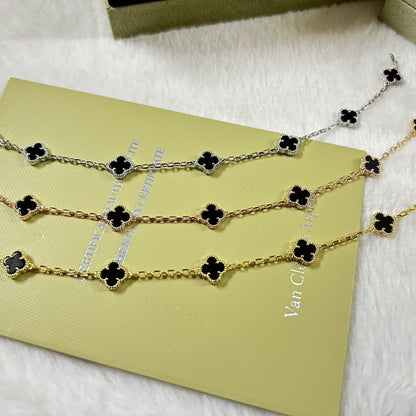 [Vera Jewelry]CLOVER 6 MOTIF  ONYXS BRACELET