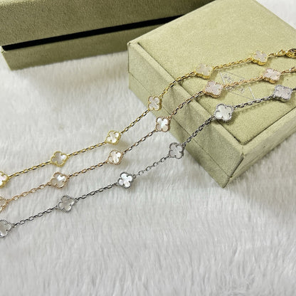 [Vera  Jewelry]CLOVER 6 MOTIF WHITE MOP BRACELET