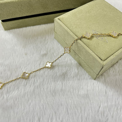 [Vera  Jewelry]CLOVER 6 MOTIF WHITE MOP BRACELET