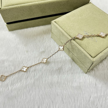 [Vera  Jewelry]CLOVER 6 MOTIF WHITE MOP BRACELET