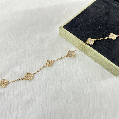 [Vera Jewelry]CLOVER 6 MOTIF DIAMOND BRACELET