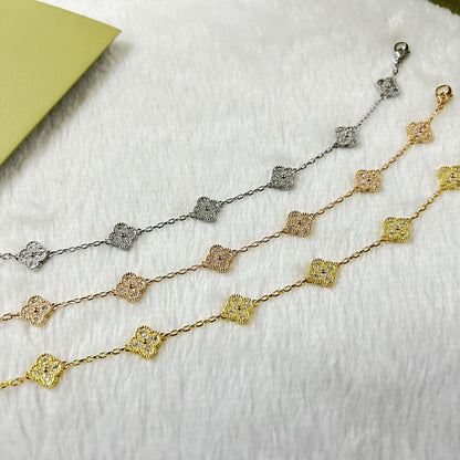 [Vera  Jewelry]CLOVER 6 MOTIF DIAMOND BRACELET