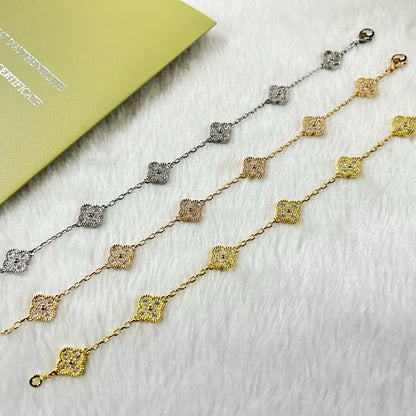 [Vera Jewelry]CLOVER 6 MOTIF DIAMOND BRACELET