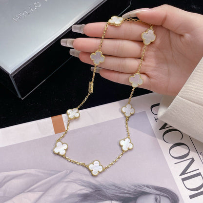 [Vera Jewelry]CLOVER 10 MOTIFS WHITE MOTHER OF PEARL NECKLACE