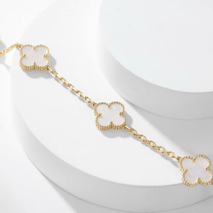 [Vera Jewelry]CLOVER 10 MOTIFS WHITE MOTHER OF PEARL NECKLACE