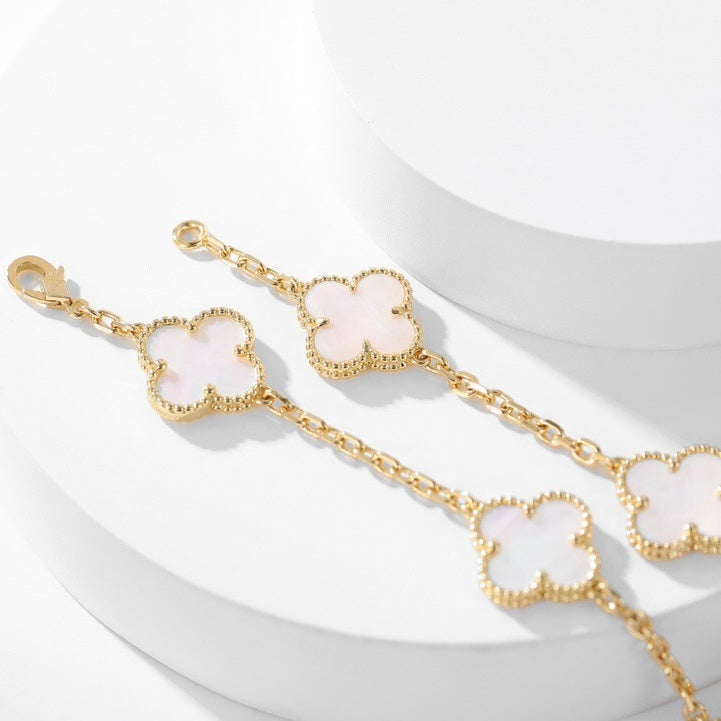 [Vera Jewelry]CLOVER 10 MOTIFS WHITE MOTHER OF PEARL NECKLACE