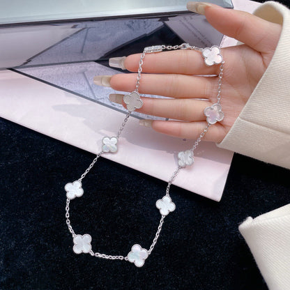 [Vera Jewelry]CLOVER 10 MOTIFS WHITE MOTHER OF PEARL NECKLACE
