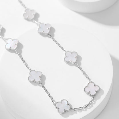 [Vera Jewelry]CLOVER 10 MOTIFS WHITE MOTHER OF PEARL NECKLACE