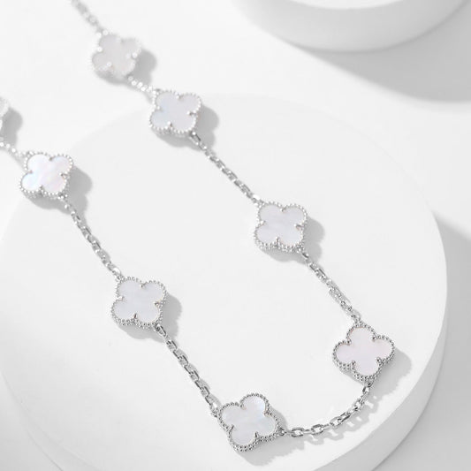 [Vera Jewelry]CLOVER 10 MOTIFS WHITE MOTHER OF PEARL NECKLACE
