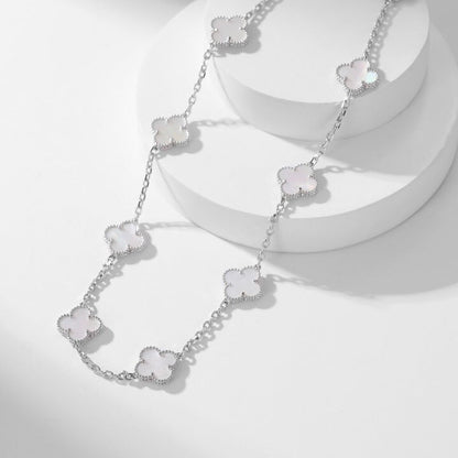 [Vera Jewelry]CLOVER 10 MOTIFS WHITE MOTHER OF PEARL NECKLACE