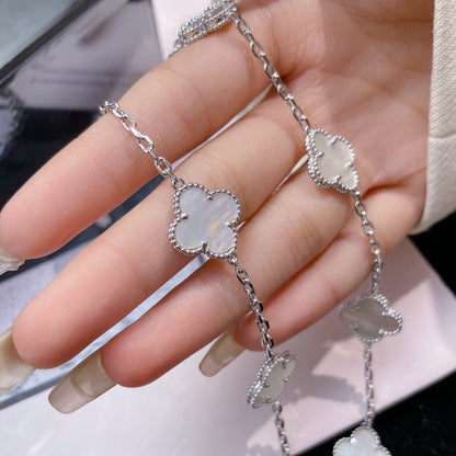 [Vera Jewelry]CLOVER 10 MOTIFS WHITE MOTHER OF PEARL NECKLACE