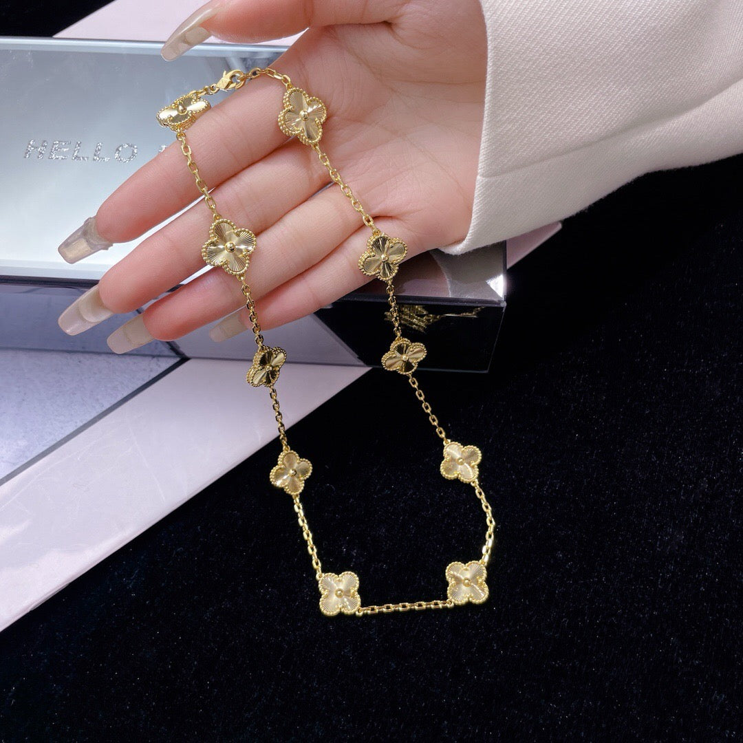 [Vera Jewelry]CLOVER 10 MOTIFS LASER NECKLACE