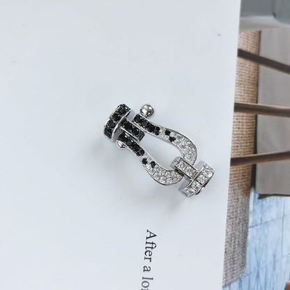 [Vera  Jewelry]FORCE LARGE HORSESHOE BLACK WHITE DIAMOND BRACELET ROSE GOLD