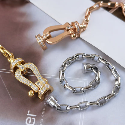 [Vera Jewelry]FORCE LARGE HORSESHOE CLASP  METAL BRACELET