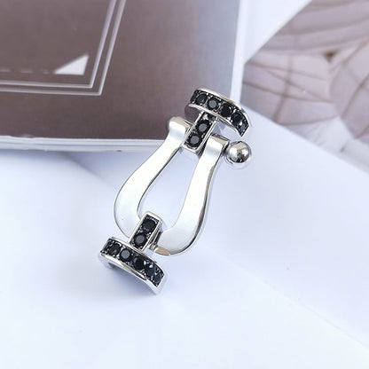 [Vera Jewelry]FORCE LARGE HORSESHOE BLACK DIAMOND BRACELET SILVER