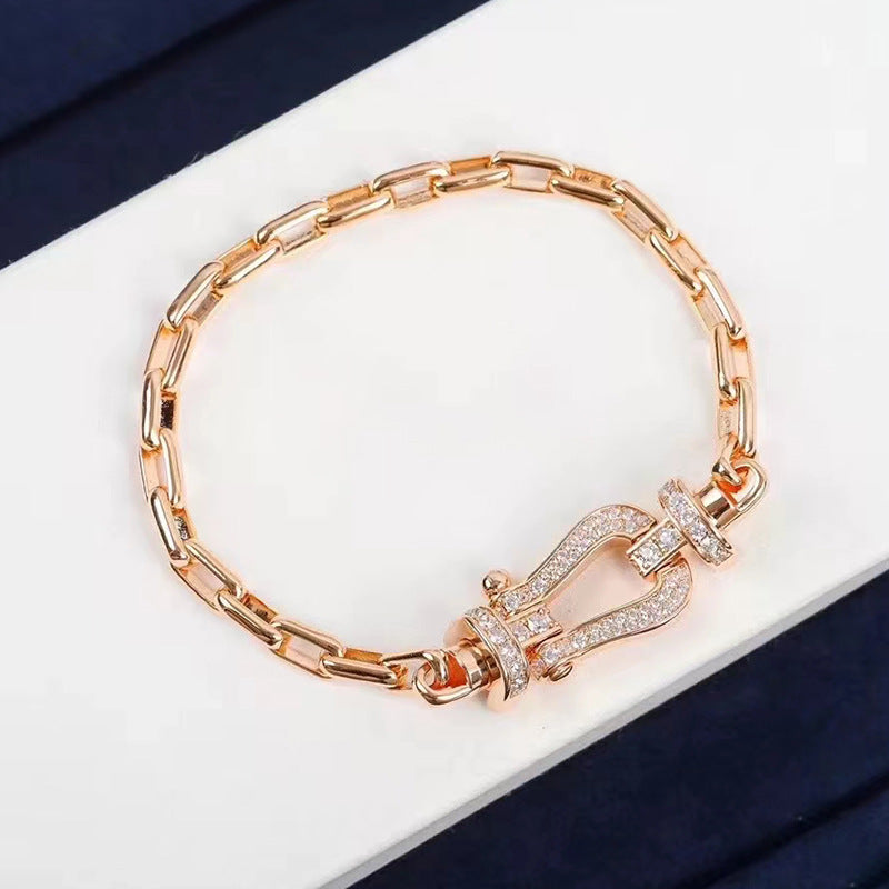 [Vera Jewelry]FORCE LARGE HORSESHOE CLASP  METAL BRACELET
