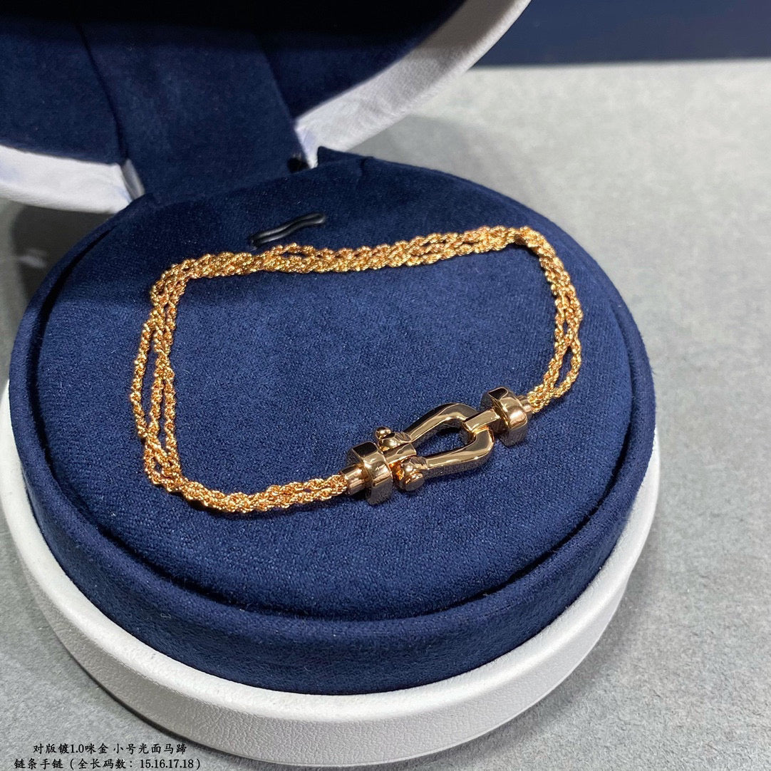 [Vera  Jewelry]FORCE SMALL HORSESHOE  DIAMOND CHAIN ROPE BRACELET