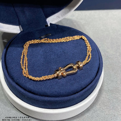 [Vera Jewelry]FORCE SMALL HORSESHOE  DIAMOND CHAIN ROPE BRACELET