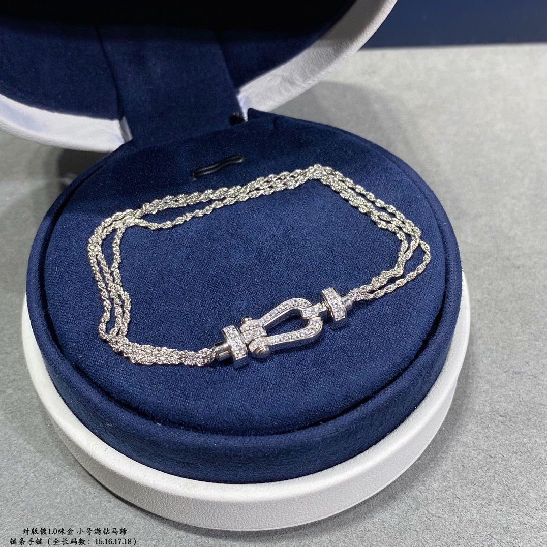 [Vera Jewelry]FORCE SMALL HORSESHOE  DIAMOND CHAIN ROPE BRACELET