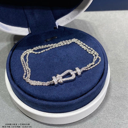 [Vera Jewelry]FORCE SMALL HORSESHOE  DIAMOND CHAIN ROPE BRACELET