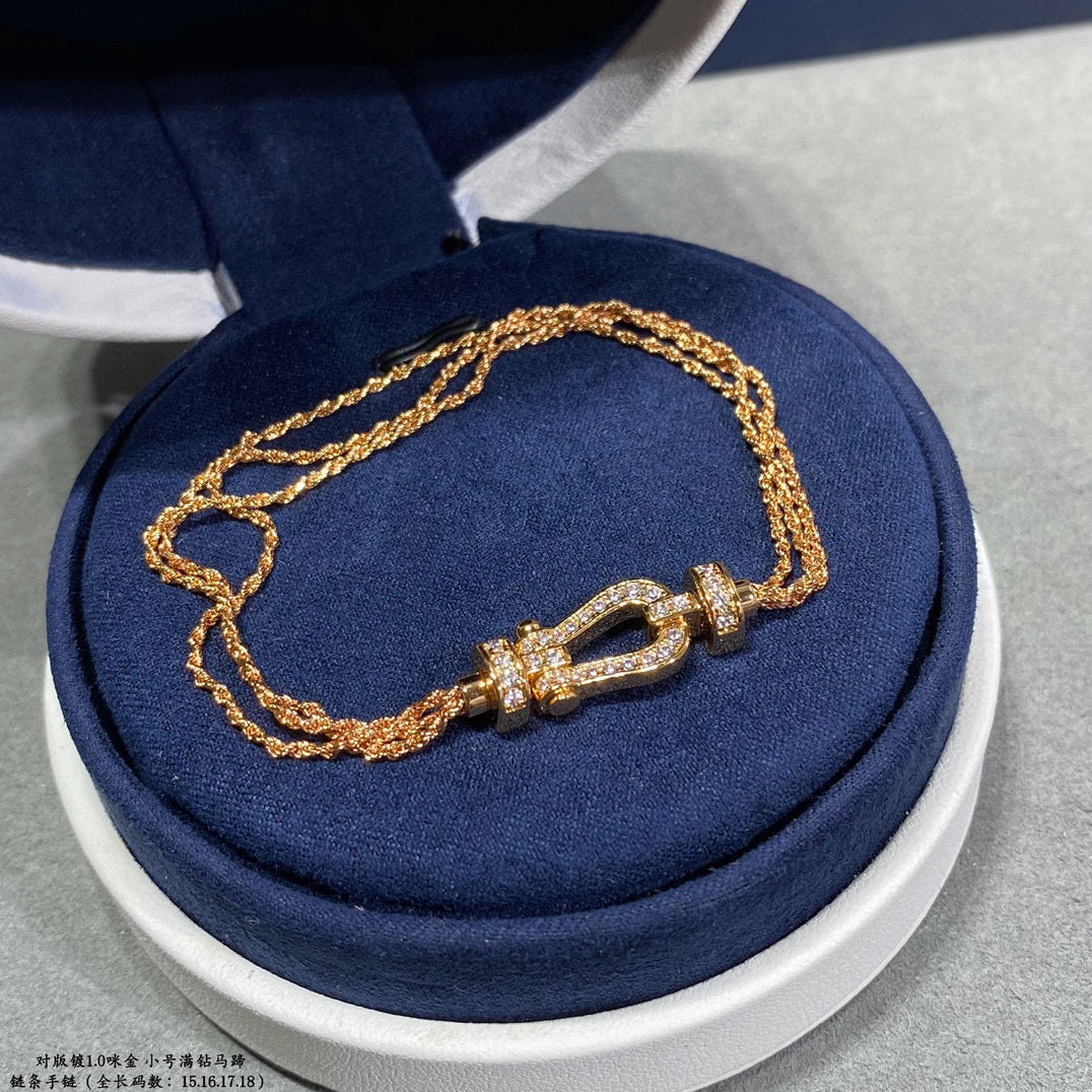 [Vera  Jewelry]FORCE SMALL HORSESHOE  DIAMOND CHAIN ROPE BRACELET