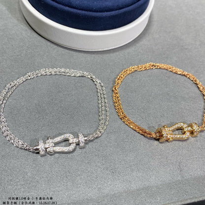 [Vera Jewelry]FORCE SMALL HORSESHOE  DIAMOND CHAIN ROPE BRACELET