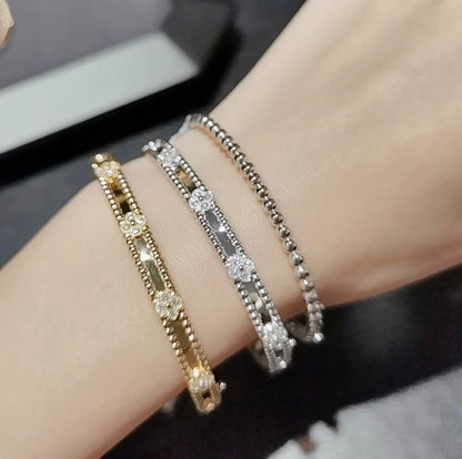 [Vera Jewelry]CLOVER BRACELET 4MM DIAMONDS