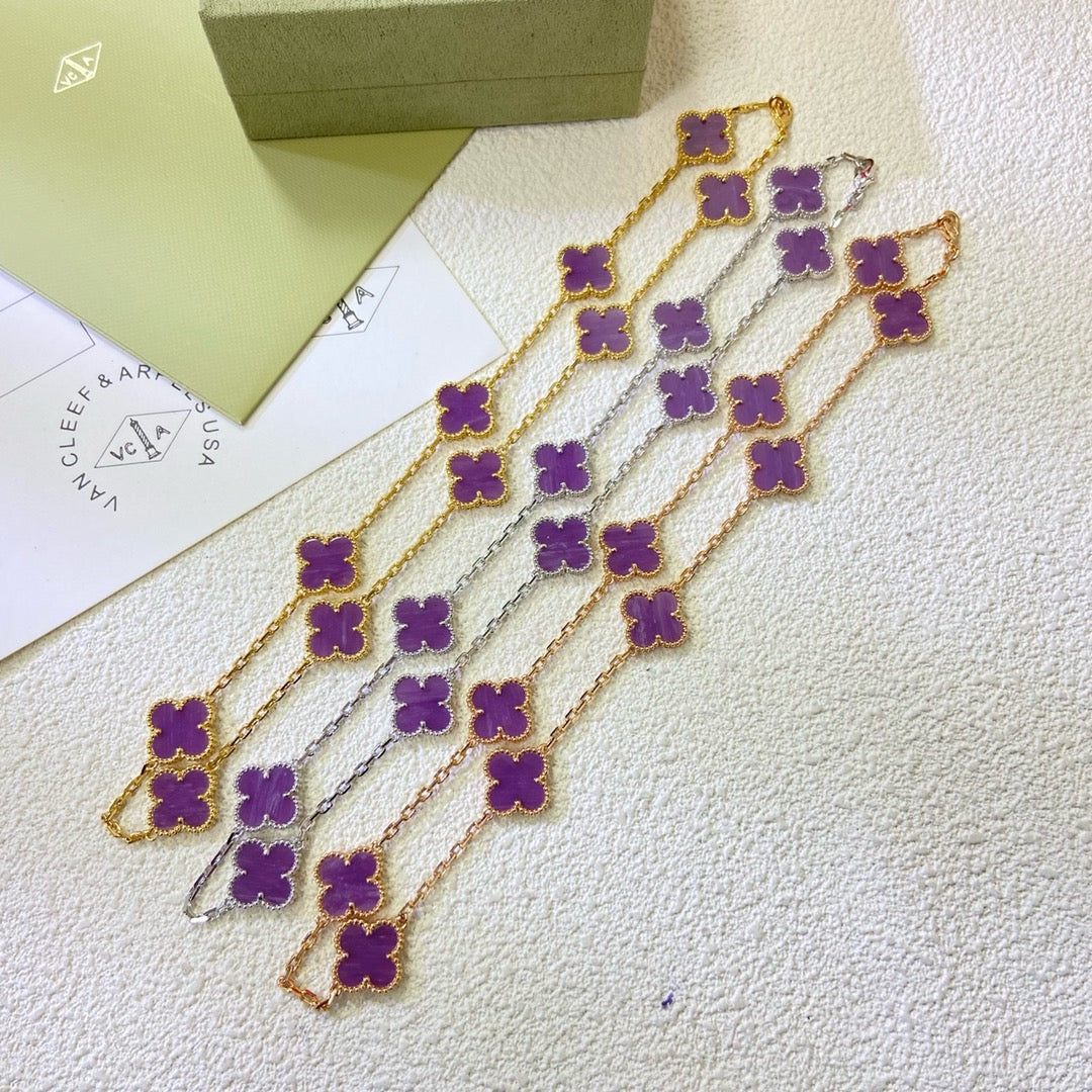 [Vera Jewelry]CLOVER 10 MOTIFS  PURPLE VIOLET  NECKLACE