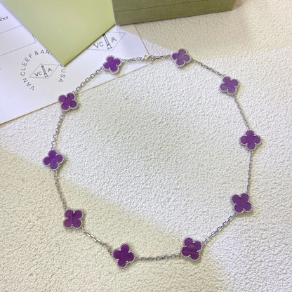 [Vera Jewelry]CLOVER 10 MOTIFS  PURPLE VIOLET  NECKLACE