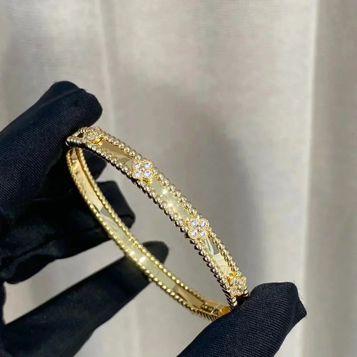 [Vera Jewelry]CLOVER BRACELET 4MM DIAMONDS