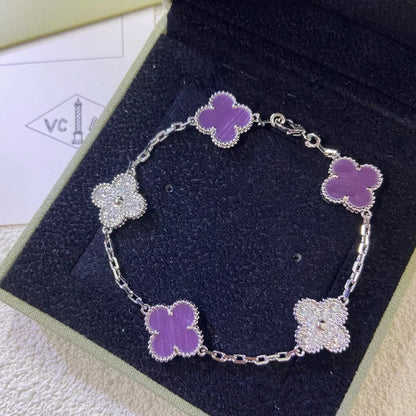 [Vera  Jewelry]LUCKY CLOVER 5-MOTIF BRACELET - VIOLET COLLECTION