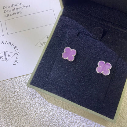 [Vera  Jewelry]CLOVER MINI 9.5MM  PURPLE VIOLET EARRINGS