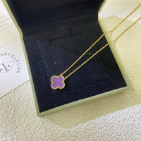 [Vera Jewelry]CLOVER 15MM  PURPLE VIOLET NECKLACE