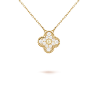 [Vera Jewelry]CLOVER 15MM DIAMOND SINGLE FLOWER NECKLACE