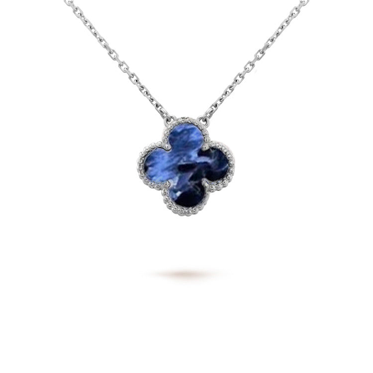 [Vera  Jewelry]CLOVER 15MM PIETERSITE NECKLACE SILVER