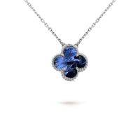 [Vera Jewelry]CLOVER 15MM PIETERSITE NECKLACE SILVER
