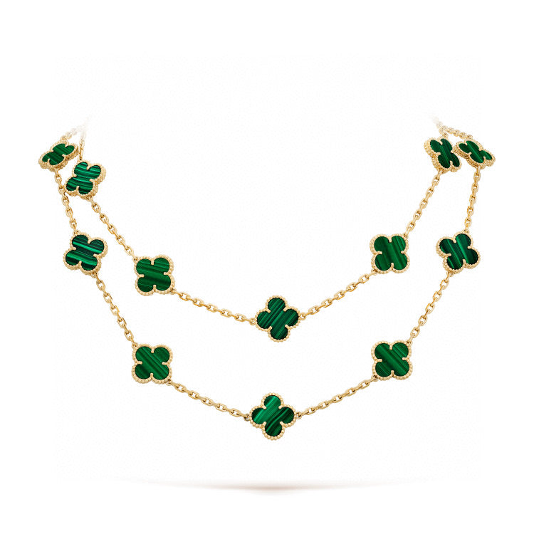 [Vera Jewelry]CLOVER 20 MOTIFS MALACHITE GOLD