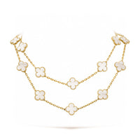 [Vera Jewelry]CLOVER 20 MOTIFS WHITE MOP NECKLACE