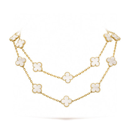 [Vera Jewelry]CLOVER 20 MOTIFS WHITE MOP NECKLACE