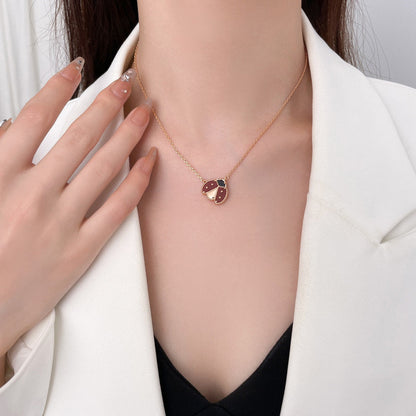 [Vera  Jewelry]LUCKY  CARNELIANS LADYBUG NECKLACE
