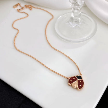 [Vera  Jewelry]LUCKY  CARNELIANS LADYBUG NECKLACE