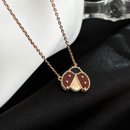 [Vera Jewelry]LUCKY  CARNELIANS LADYBUG NECKLACE