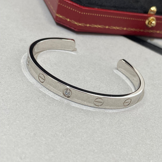 [Vera Jewelry]LOVE BRACELET 6.1MM 1 DIAMOND OPEN CUFF