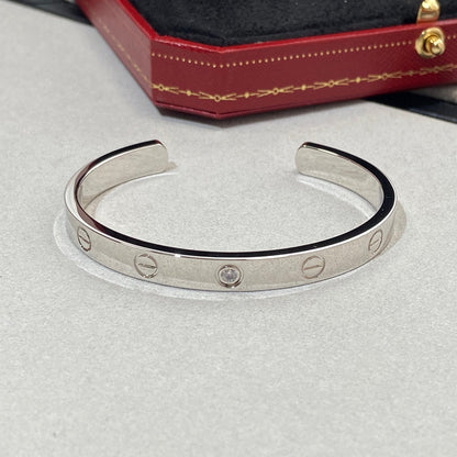 [Vera  Jewelry]LOVE BRACELET 6.1MM 1 DIAMOND OPEN CUFF