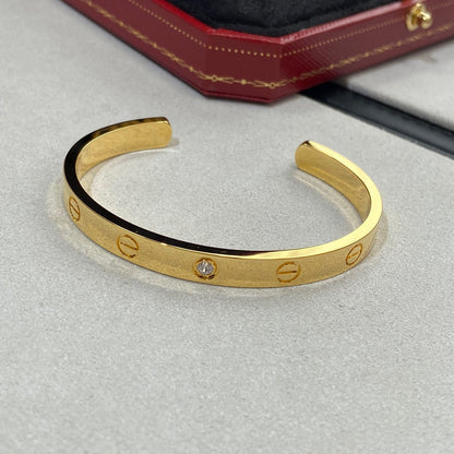 [Vera  Jewelry]LOVE BRACELET 6.1MM 1 DIAMOND OPEN CUFF