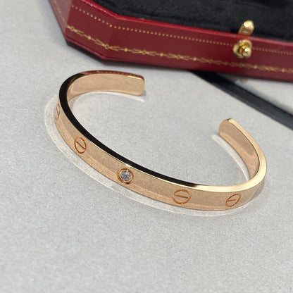 [Vera  Jewelry]LOVE BRACELET 6.1MM 1 DIAMOND OPEN CUFF